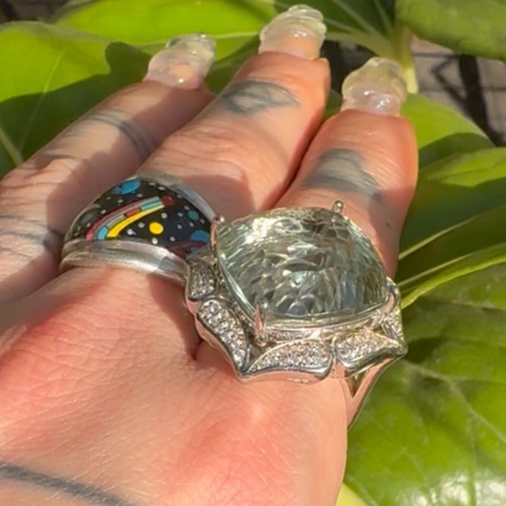 Stunning Sterling Silver Statement Ring With Extr… - image 5